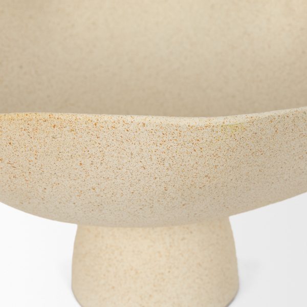 Radka Beige Textured Large Metal Decorative Bowl 6