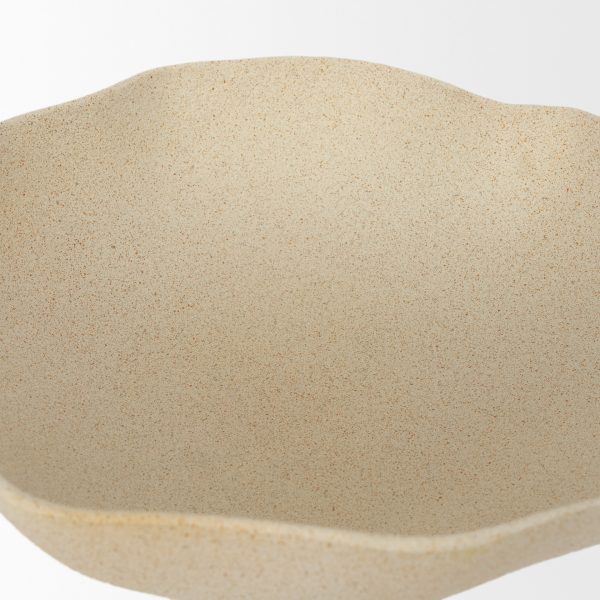 Radka Beige Textured Large Metal Decorative Bowl 7