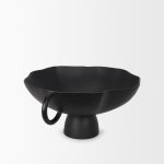 Radka Large Matte Black Metal Decorative Bowl