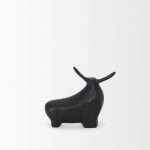 Radu Small Matte Black Metal Bull Decorative Object