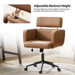 Rae Camel Mid-Century Modern Ergonomic Swivel Office Chair 8 Rae Camel Mid-Century Modern Ergonomic Swivel Office Chair