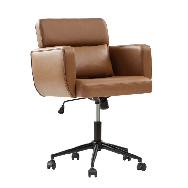 Rae Camel Mid Century Modern Ergonomic Swivel Office Chair