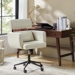 Rae Ivory Faux Leather Mid-Century Modern Ergonomic Office Chair 7 Rae Ivory Faux Leather Mid-Century Modern Ergonomic Office Chair