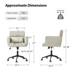 Rae Ivory Faux Leather Mid-Century Modern Ergonomic Office Chair 10 Rae Ivory Faux Leather Mid-Century Modern Ergonomic Office Chair