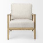 Raeleigh 28.0L x 34.1W x 34.4H Cream Fabric W/Light Brown Wood Accent Chair