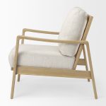 Raeleigh 28.0L x 34.1W x 34.4H Cream Fabric W/Light Brown Wood Accent Chair