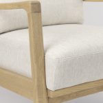 Raeleigh 28.0L x 34.1W x 34.4H Cream Fabric W/Light Brown Wood Accent Chair