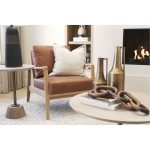 Raeleigh Tan Faux Leather Accent Chair