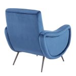 Rafael Blue Velvet Contemporary Lounge Chair Black Metal LumiSource 11 Rafael Blue Velvet Contemporary Lounge Chair Black Metal LumiSource
