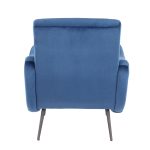 Rafael Blue Velvet Contemporary Lounge Chair Black Metal LumiSource 12 Rafael Blue Velvet Contemporary Lounge Chair Black Metal LumiSource