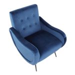 Rafael Blue Velvet Contemporary Lounge Chair Black Metal LumiSource 14 Rafael Blue Velvet Contemporary Lounge Chair Black Metal LumiSource