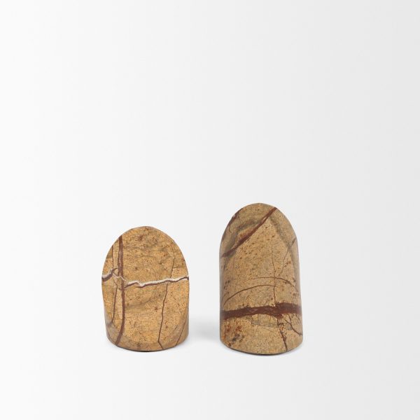 Rahima Brown Forest Marble Angled Bookends 4