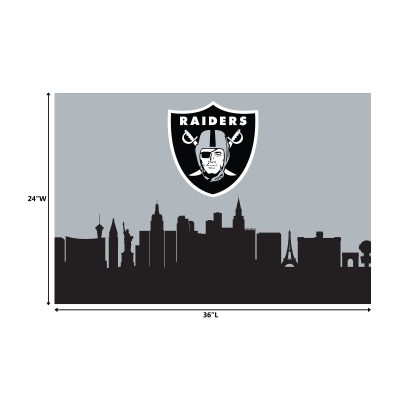 Raiders Cityscape 2x3 Washable Rug NFL Hometown Pride