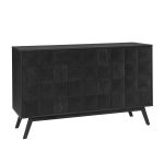 Rainer Black Mid-Century Modern Square Door Sideboard Storage 6 Rainer Black Mid-Century Modern Square Door Sideboard Storage