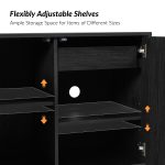 Rainer Black Mid-Century Modern Square Door Sideboard Storage 9 Rainer Black Mid-Century Modern Square Door Sideboard Storage