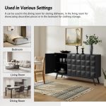 Rainer Black Mid-Century Modern Square Door Sideboard Storage 10 Rainer Black Mid-Century Modern Square Door Sideboard Storage