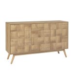 Rainer Oak Square Door Mid-Century Modern Multimedia Sideboard