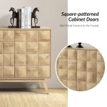 Rainer Oak Square Door Mid-Century Modern Multimedia Sideboard