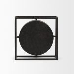 Raisa Black w/ Gold Antiquing Metal Table Clock