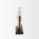 Raja Matte Black Metal w/ Wood Table Clock