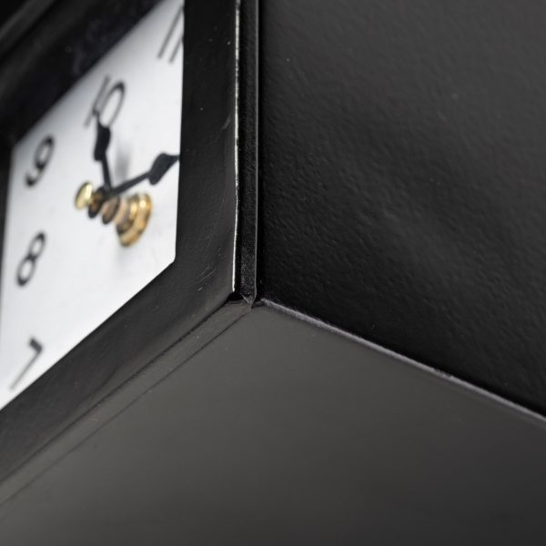 Ralph II Black Metal Cube Table Clock 10