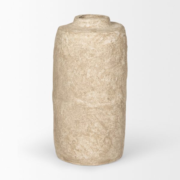 Rama Small Beige Paper Mache Floor Vase 3