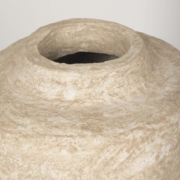 Rama Small Beige Paper Mache Floor Vase 4