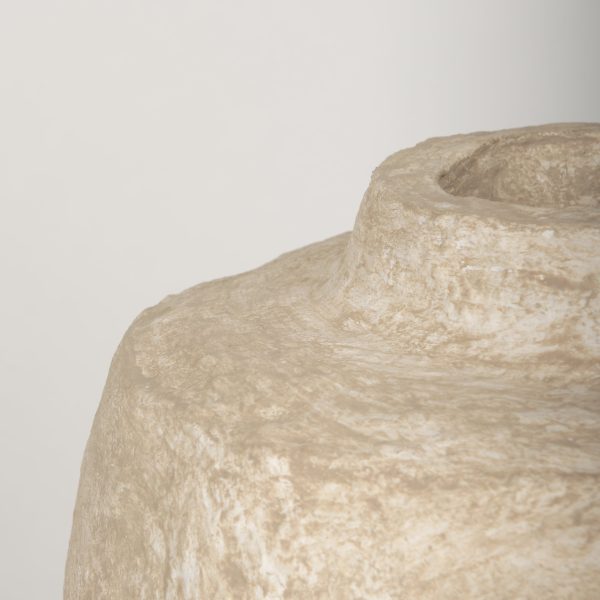 Rama Small Beige Paper Mache Floor Vase 6
