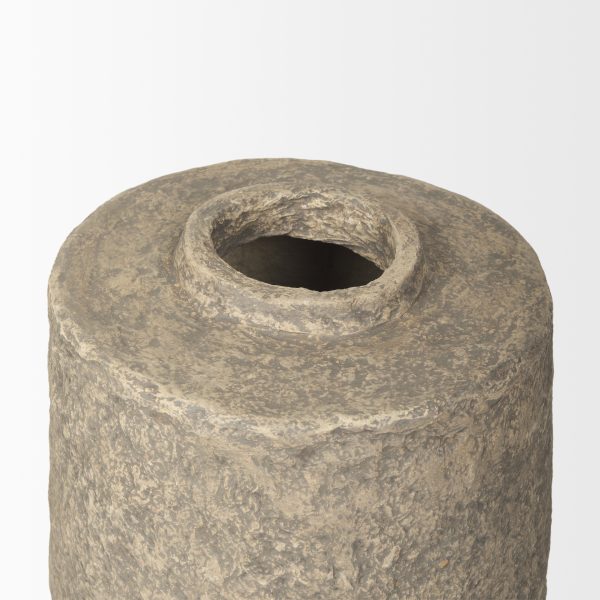 Rama Small Gray Paper Mache Floor Vase 5