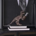 Raptor (10.6"H) Dark Tone Resin Tyrannosaurus Rex Table Lamp