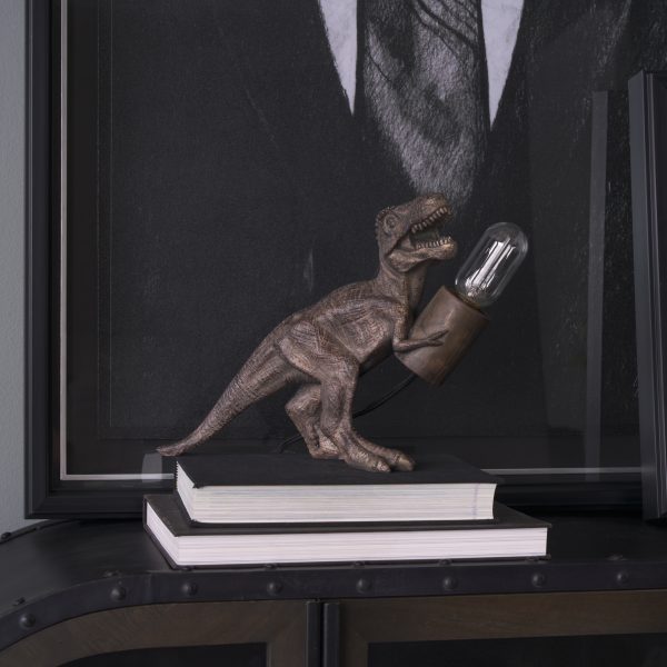 Raptor 10.6H Dark Tone Resin Tyrannosaurus Rex Table Lamp 1