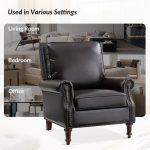 Raymond Espresso Leather Rolled Arm Nailhead Trim Recliner 8 Raymond Espresso Leather Rolled Arm Nailhead Trim Recliner