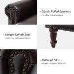 Raymond Espresso Leather Rolled Arm Nailhead Trim Recliner 9 Raymond Espresso Leather Rolled Arm Nailhead Trim Recliner