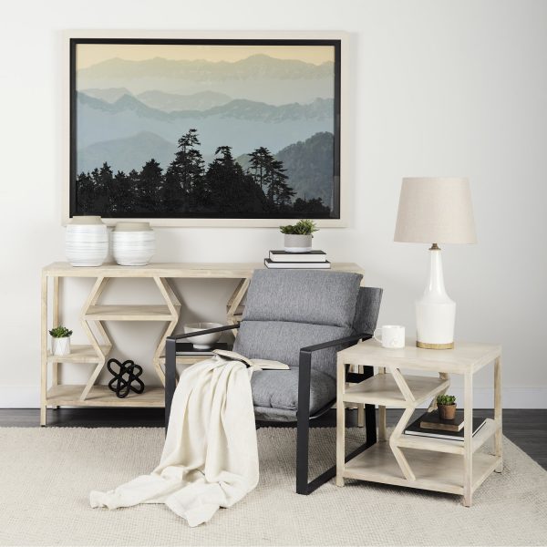 Rebecca 28.5H White Crackled Ceramic Base Wood Accent Table Lamp 4