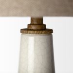 Rebecca (28.5"H) White Crackled Ceramic Base Wood Accent Table Lamp