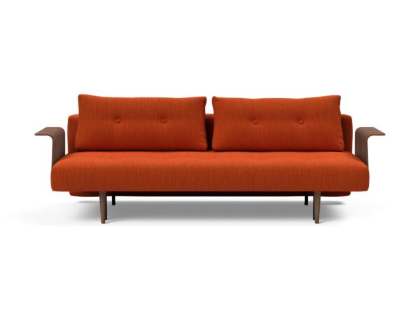 Recast Sofa Bed Dark Styletto With Arms - Elegance Paprika