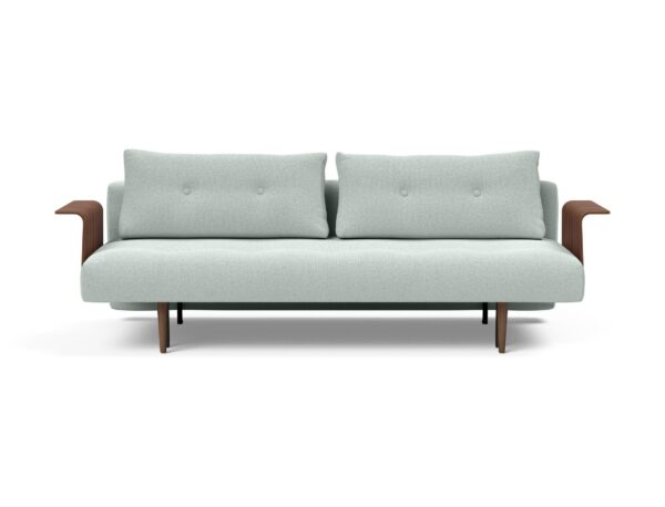 Recast Plus Sofa Bed Dark Styletto With Arms - Soft Pacific Pearl