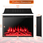 Recessed Electric Fireplace with Adjustable Flames and Heat Settings