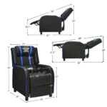 Reclining Massage Gaming Chair with Adjustable Backrest and Footrest 40 Reclining Massage Gaming Chair with Adjustable Backrest and Footrest