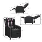 Reclining Massage Gaming Chair with Adjustable Backrest and Footrest 47 Reclining Massage Gaming Chair with Adjustable Backrest and Footrest