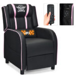 Reclining Massage Gaming Chair with Adjustable Backrest and Footrest 49 Reclining Massage Gaming Chair with Adjustable Backrest and Footrest
