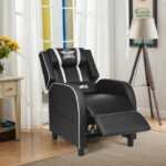 Reclining Massage Gaming Chair with Adjustable Backrest and Footrest 50 Reclining Massage Gaming Chair with Adjustable Backrest and Footrest