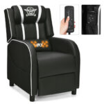 Reclining Massage Gaming Chair with Adjustable Backrest and Footrest 56 Reclining Massage Gaming Chair with Adjustable Backrest and Footrest