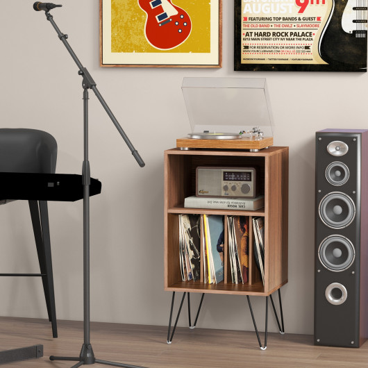 Turntable Stand with Charging Station and Vinyl Storage 2 Turntable Stand with Charging Station and Vinyl Storage - Image 2