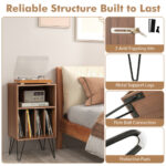 Turntable Stand with Charging Station and Vinyl Storage 14 Turntable Stand with Charging Station and Vinyl Storage
