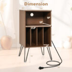 Turntable Stand with Charging Station and Vinyl Storage 12 Turntable Stand with Charging Station and Vinyl Storage