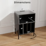 Modern Turntable Stand with Record Storage and Charging Station
