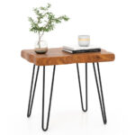 Reclaimed Teak Wood End Table with Rustic Live Edge Design 10 Reclaimed Teak Wood End Table with Rustic Live Edge Design