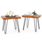 Reclaimed Teak Wood End Table with Rustic Live Edge Design 11 Reclaimed Teak Wood End Table with Rustic Live Edge Design