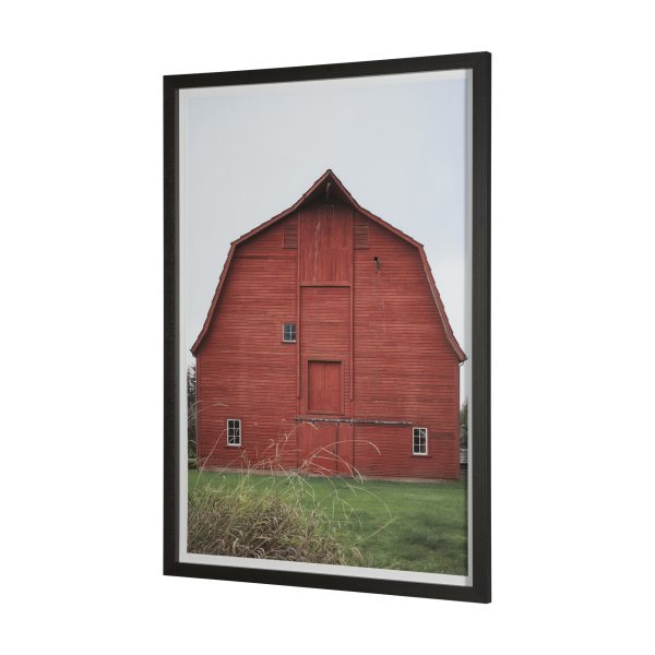 Red Barn I by Mercana Studio a Hand Embelished Textured Framed Art Print Matted under Glass 2